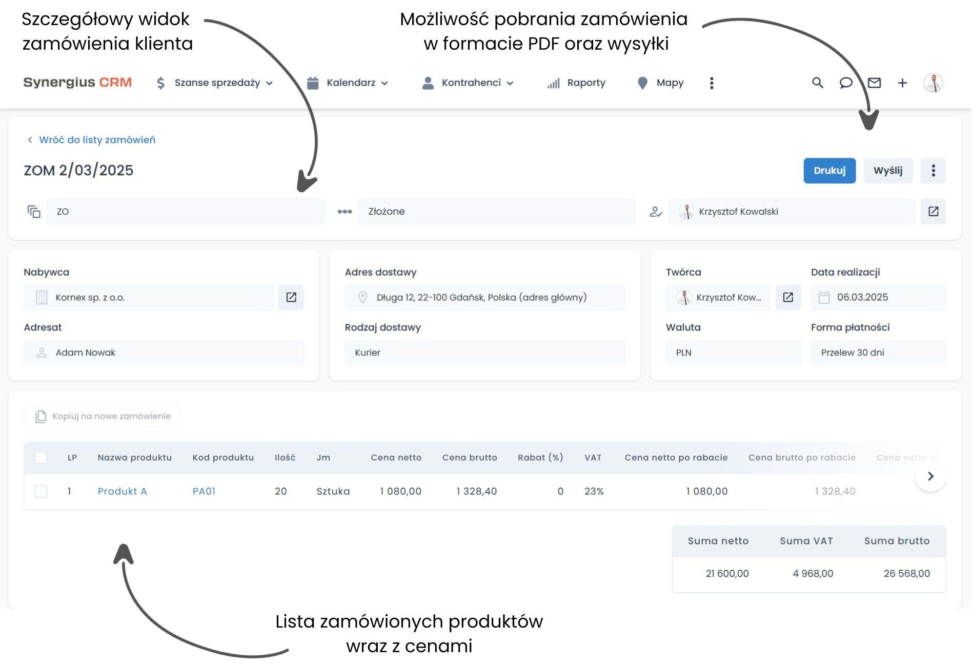 Zarządzanie zamówieniami w CRM